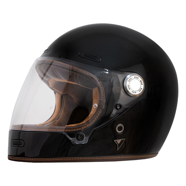 The By City Roadster III helmet blends timeless design with advanced safety. Crafted from fiberglass; it offers durability and a lightweight feel. The leather-finished; removable; and washable multi-density padding ensures maximum comfort; while ventilation inlets and a rear fastening system provide added functionality. The injected visor; anti-fog ready with by laminate; guarantees clear vision in any weather. A double buckle closure ensures a secure fit; and it's Bluetooth system ready for seamless connec