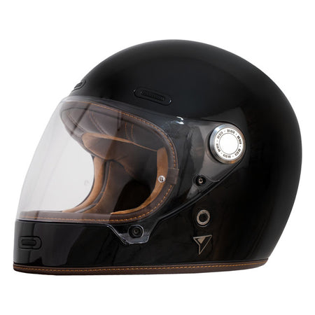 The By City Roadster III helmet blends timeless design with advanced safety. Crafted from fiberglass; it offers durability and a lightweight feel. The leather-finished; removable; and washable multi-density padding ensures maximum comfort; while ventilation inlets and a rear fastening system provide added functionality. The injected visor; anti-fog ready with by laminate; guarantees clear vision in any weather. A double buckle closure ensures a secure fit; and it's Bluetooth system ready for seamless connec