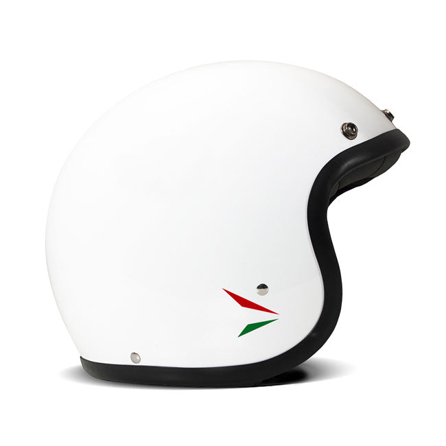 DMD Retro Helm Ita White Glasvezel Schaal ECE 22.06 Drie Maten Bluetooth Klaar Visier Snaps