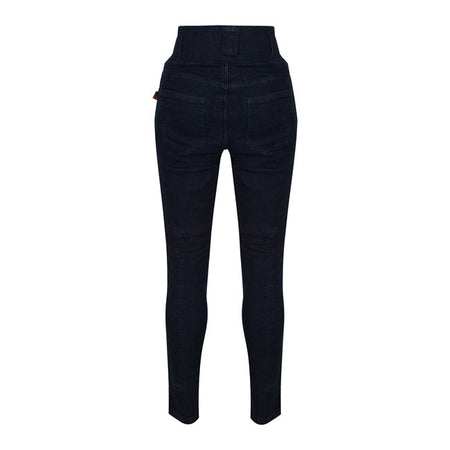 MotoGirl''s motorcycle jeggings are cool; sporty and feminine! The leggings are made up of 2 layers; the inner layer is made of DupontT Kevlarr; the outer layer is made of woven Polyster; for a comfortable stretch fit. The Moto Girl leggings are high waisted with sturdy belt loops; CE approved Level 2 knee protection; CE approved Level 2 hip pads available as an optional accessory; have 2 front pockets; 2 back pockets and a tough; stretch and abrasion resistant Polyester outer layer. Slim fit; if you have w