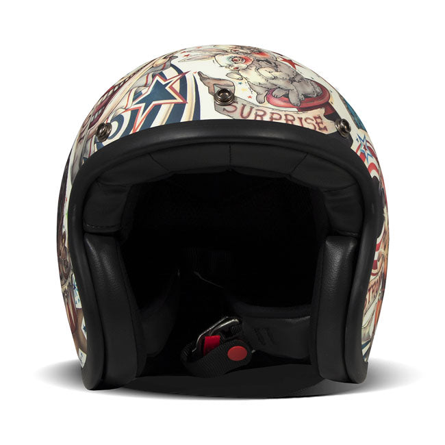 Embrace the fusion of classic style and modern functionality with the DMD Retro helmet; a nod to the iconic 70''s design. This helmet isn''t just a protective gear but a statement piece; crafted for those who dare to stand out. With its ECE 22.06 approved fiberglass shell available in three sizes; it offers a snug fit. The helmet is bluetooth ready; features integrated snaps for visors; and boasts a luxurious; washable lining with Velcro for a custom fit. Secured with a padded chin strap and a reliable Doub