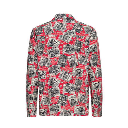 Experience the classic style with the new King Kerosin long-sleeved shirt; which impresses with its timeless details and high-quality materials. This shirt is your key to an elegant yet striking look. Made from high-quality organic cotton; the shirt offers maximum comfort and sustainability. It impresses with a classic Kent collar and a slightly rounded hem that ensures an elegant silhouette. The roll-up and fixable sleeves allow you to wear it flexibly; perfect for every occasion. The stylish all-over prin