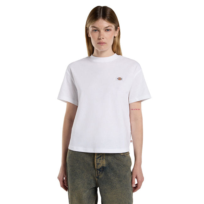 Dickies Oakport Vrouwen Boxy Cropped T Shirt Wit 100 Procent BCI Katoen Jersey Dames