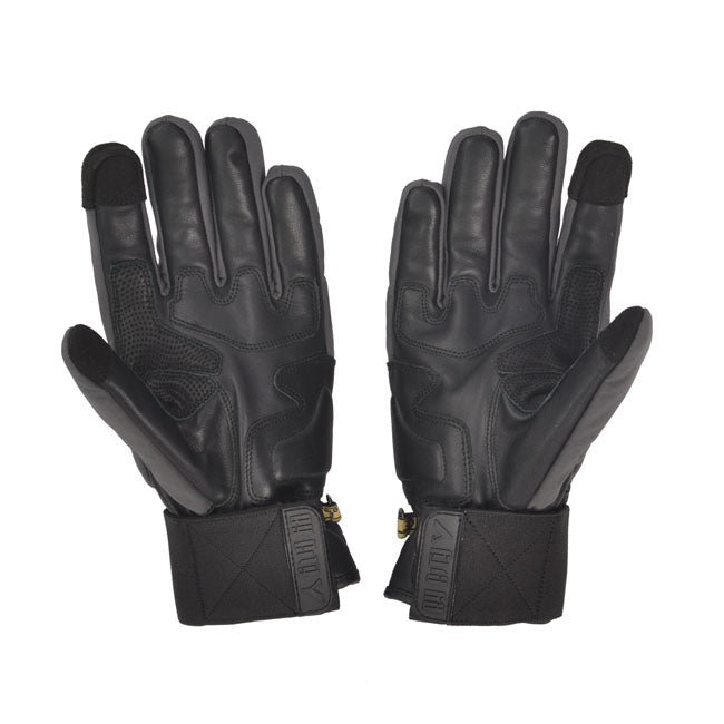 By City Artic Leren Motorhandschoenen Grijs Met Softshell Knokkelbescherming Aramide Palm Verstelbaar Tactiel