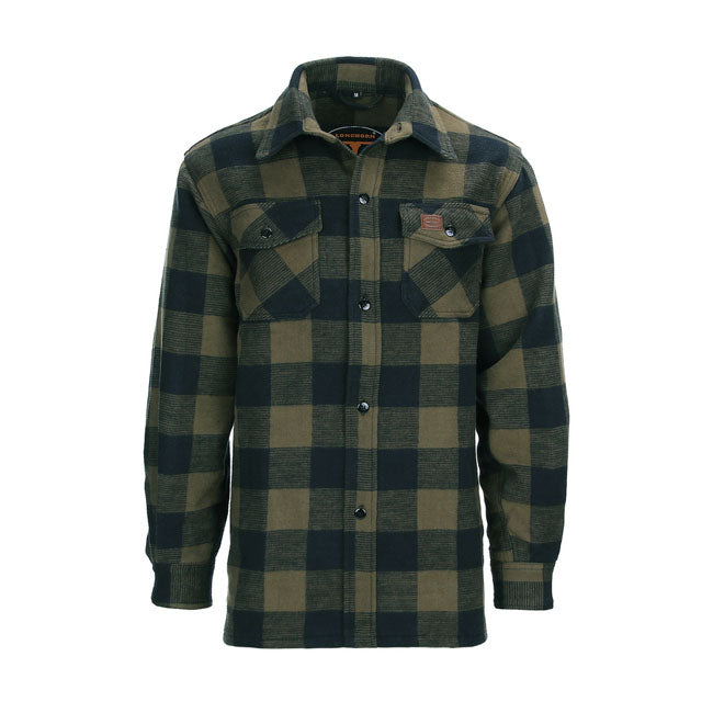 Army Surplus Lumberjack Flannel Shirt Geruit Zwart Olijf 100 Procent Katoen Dubbele Laag Voor Extra Warmte
