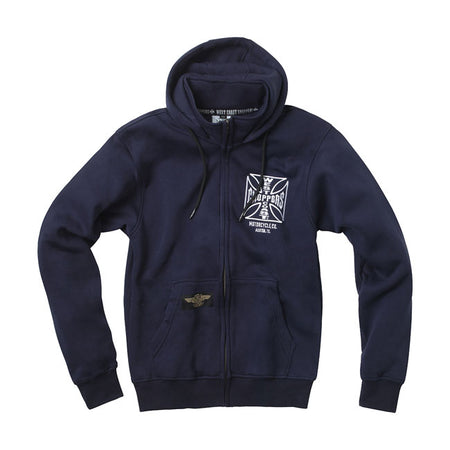 Built for the bold and born to ride; the West Coast Choppers OG ATX zip hoodie delivers heavyweight comfort with hardcore style. Crafted from a thick 330-gram cotton-poly blend; this hoodie doesn't just keep you warm; it tells the world exactly where you stand. The legendary OG ATX cross hits the chest and dominates the back; leaving zero doubt about your allegiance. With a comfort cut that gives you room to move. It's ready for the road; the garage; or wherever the hell you feel like going. This isn''t jus
