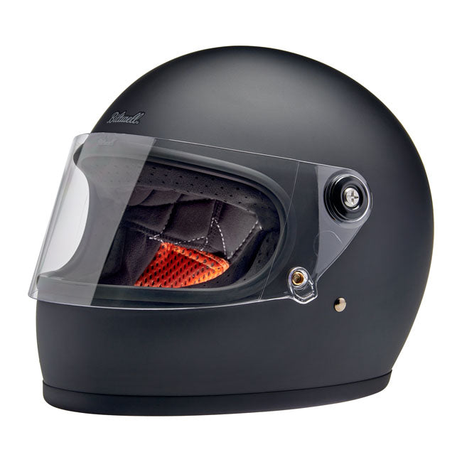 The Biltwell Gringo S has a sleek; old-school and iconic look from back to the 70's with the high protection standards of the present time. The Gringo S is made of a slim profile ABS outer shell with hand-painted beautiful colors; CE certified anti-scratch and anti-fog visor; removable and washable liner with hand-sewn diamond stitch. Also there are speaker cut-outs for intercoms; a double d-ring chin strap and the helmets are ECE 22.06 and DOT certified.