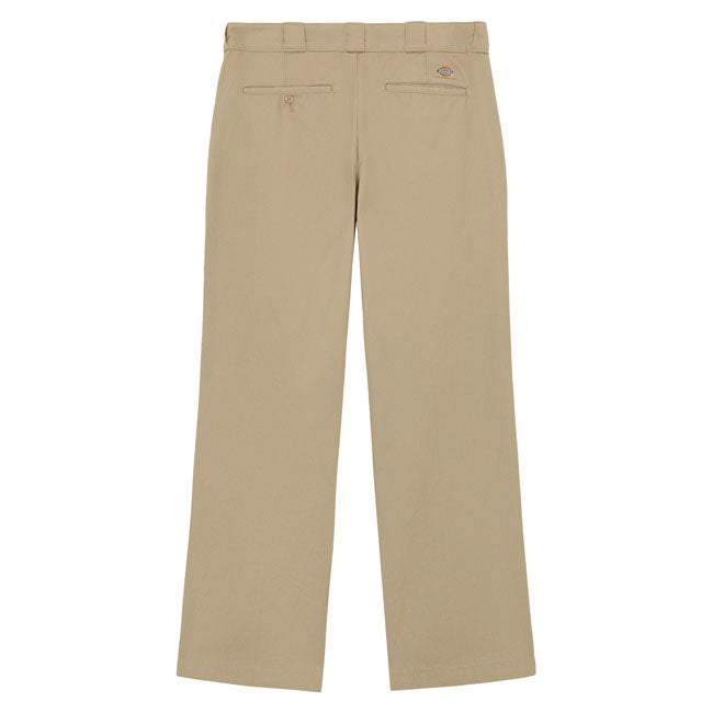 The Dickies 247 Regular pant is a regular fit; straight leg twill work pant. Made with 8.3OZ 100% cotton with enzyme wash for softening. Featuring work pant welt back pockets; front slash pockets; front and back crease; zip-fly with top button closure; and contrast waistband tape and print. A modern take on classic workwear. Available in a wide range of classic and seasonal fade resistant colors. Regular fit with straight leg 100% cotton twill