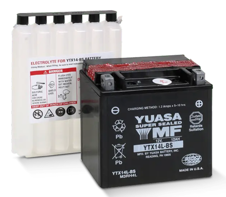 YUASA "V-FORCE" HIGH OUTPUT MAINTENANCE FREE BATTERIES