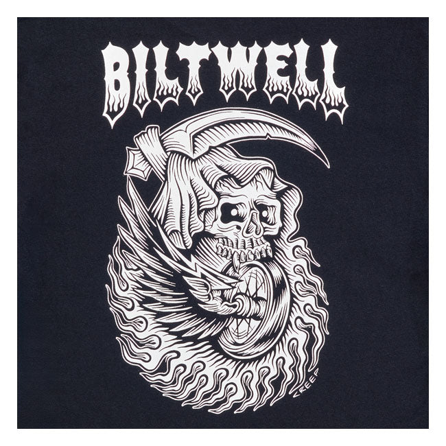 Biltwell Creep T Shirt Door Jake Crawley 6oz Katoen Hoog Contrast Grafische Print