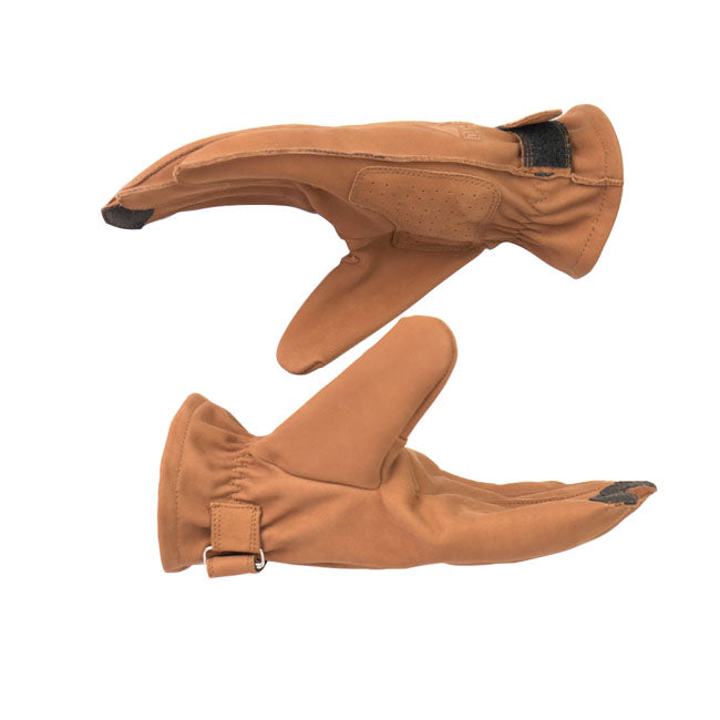 By City Texas Handschoenen Bruin Leren Met Touchscreen Wijsvinger En Middelvinger Verstelbare Pols CE EN13594 2015