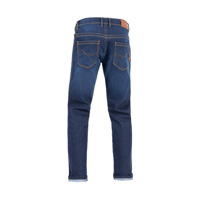 John Doe Taylor Monolayer Denim Jeans Donkerblauw Met XTM Fiberr Knie En Heup Beschermers EN17092 AAA Certificering