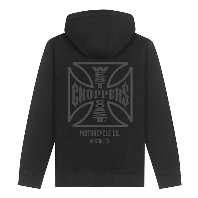 West Coast Choppers WCC ATX Cross Zip Hoodie Zwart Grijs OG Kruislogo Katoen Comfort
