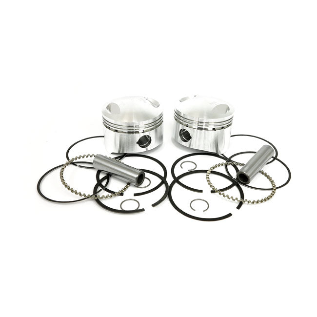 Forged low compression Wiseco piston kit.  7:1 compression ration (stock is around 8:1) for improved reliability. Includes wrist pins; circlips and Hastings rings.   Note: These Wiseco pistons will fit stock style Hastings rings with 1.2mm (0.047") top & middle ringlands and a 4.75mm oil ring.