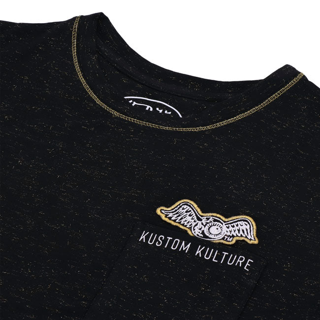 Von Dutch Strass Dames T Shirt Zwart Met Gedetailleerd Strass Ontwerp Katoen Elastaan