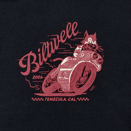 Another @the_junkers original for Biltwell. This blank is the standard-fit; medium-weight pullover hoodie and is perfect for any season. Woven tag on waistband and tear-away sizing labels inside. 8.5 oz.; 80/20 cotton/ polyester blend fleece with 100% cotton face.