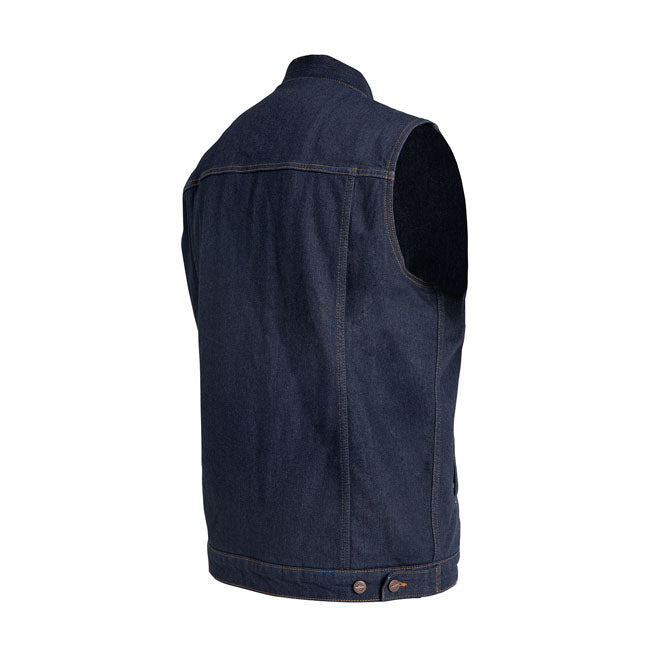 John Doe Vest RAW blue LE is a stylish choice and is made of XTMr; a monolayer fabric that combines denim and aramid fibers for abrasion resistance and comfort. The vest has a vintage look inspired by the classic 70''s denim jacket; with eyelet buttons; covered YKK front zipper and patch breast pockets. The vest has a slightly longer box fit that suits any body type. John Doe Denim RAW vest is a AAA-certified product that combines timeless design and high-level safety. This RAW LE is exclusive designed for 