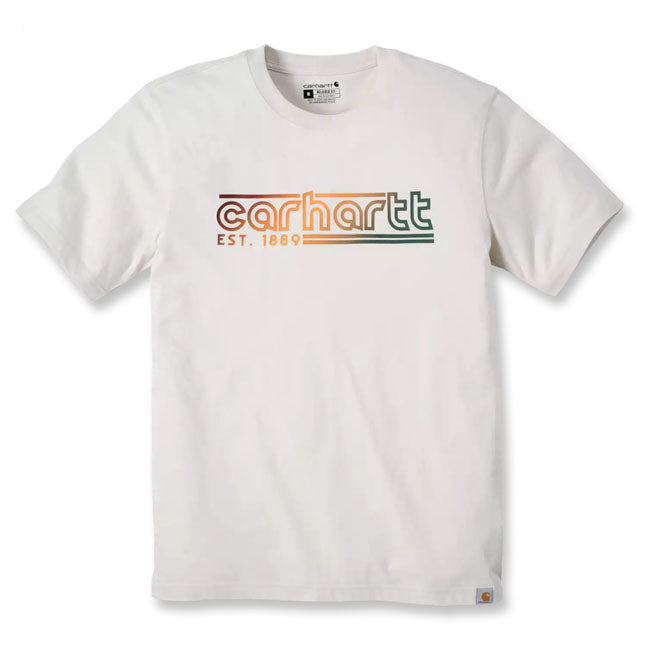 Relaxed fit ú 5 oz/ydý - 170 gsm ú 60% polyester/40% cotton ú lightweight jersey cotton/poly vortex ú short sleeve ú rib knit crew neck ú flat-bottom hem ú carhartt "est. logo" plastisol graphic print on front ú carhartt label sewn on hem