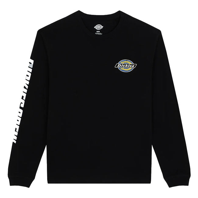 The Dickies Nashport long sleeve brings vintage racing culture into the here and now with an everyday design. Its relaxed design; finished with racing graphics on the back and sleeve; makes you want to fly around the track. This is a bold take on an authentic heritage piece. Available in black and white. Relaxed fit Made from durable 230 gsm cotton  Ribbed crew neck  Dickies Icon print on the left chest  Large racing print on the back  Screen print on the sleeve  Straight hem  Woven label
