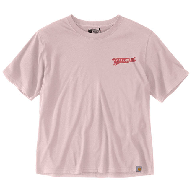 Loose Fit ú short Sleeve ú Rib knit crew neck ú Flat-bottom hem ú Carhartt Pennant Flag graphic on left-chest ú Carhartt label sewn on hem ú Woven ú 4.8 oz/ydý - 163 gsm ú Built with lightweight TencelT fibres for softness and breathability ú 60% Cotton/40% TENCELT Lyocell