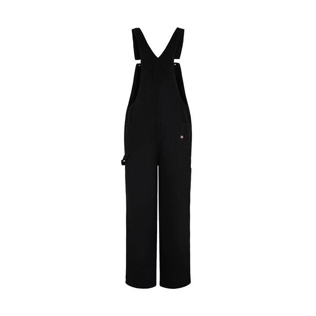 The Dickies Canvas Bib is a loose fit; straight leg bib. Made out of 12OZ cotton canvas with a comfort washed hand feel. Featuring carpenter details; hammer loopand ruler pocket; metal shank buttons and adjusters; small woven dyed-to-match label on the front; as well as on the back pocket. A hardwearing bib with function at its core.  Loose fit; straight leg 100% cotton