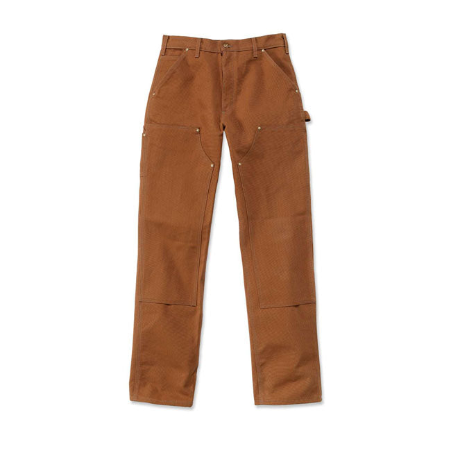 Carhartt Duck D Front Logger Broek Bruin Losse Pasvorm Rechte Pijp 12 Oz Katoen Duck Canvas