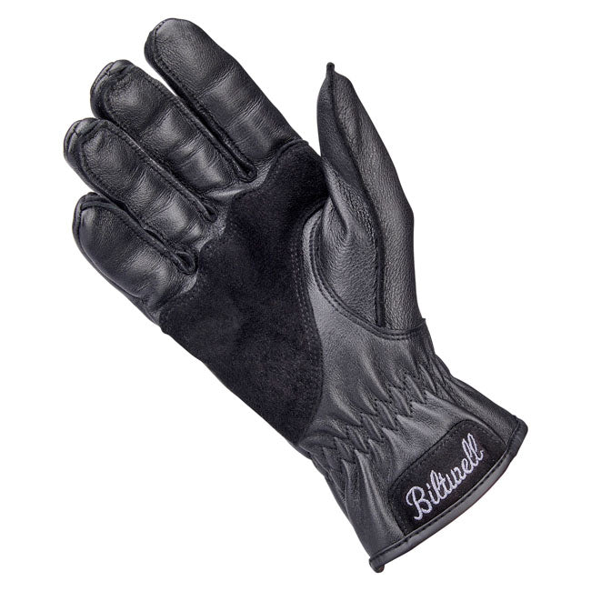 The original Biltwell Work glove has been a rugged staple in our motorcycle gear line for years. Work 2.0 raises the bar for style and construction with an elasticated cuff; suede cowhide palm protection for abrasion resistance and shock isolation. Made of 100% goatskin construction with fleece half liner for more comfort; dexterity and to reduce sweat. The anatomical suede palm panels have internal padding Built for three-season riding: spring; summer and fall.