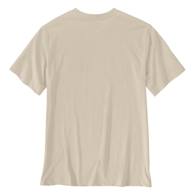 Relaxed Fit ú short Sleeve ú Rib knit crew neck ú Rib knit cuffs ú Flat two needle coverstitch hem ú Carhartt "Layered Logo" graphic on front ú Carhartt label sewn on hem ú Woven ú 5 oz/ydý - 170 gsm ú Lightweight Jersey ú 60% Cotton/40% Polyester