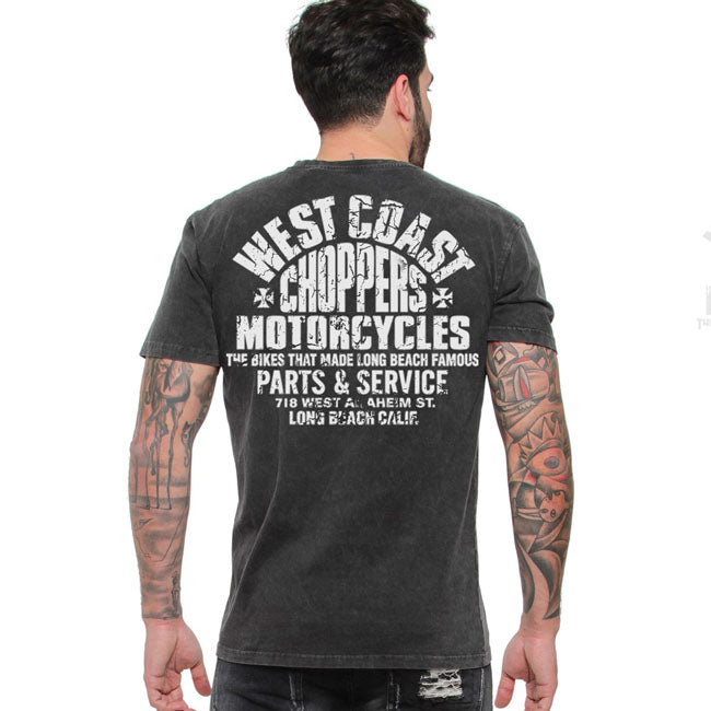 West Coast Choppers WCC Parts T Shirt Vintage Zwart Unisex 100% Katoen Comfort Fit