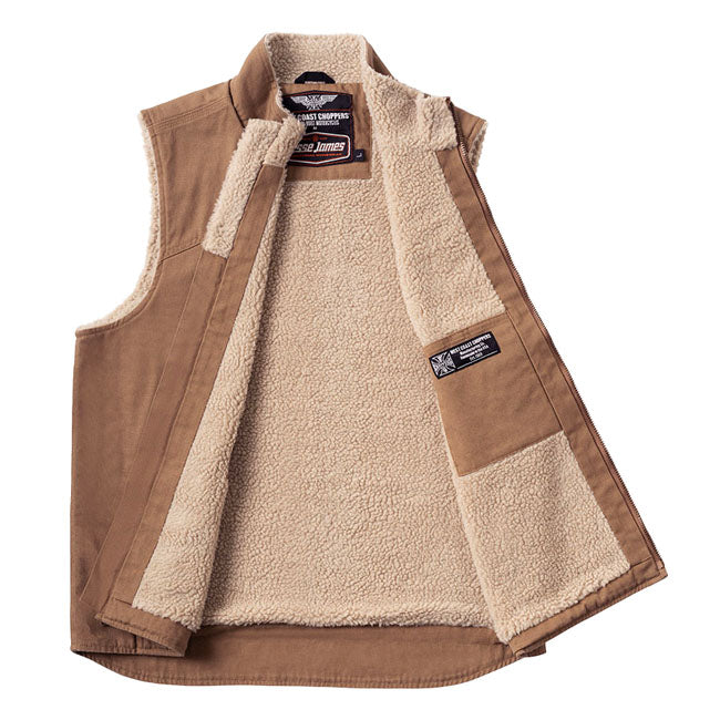 West Coast Choppers WCC Sherpa Gevoerd Canvas Werkvest Bruin