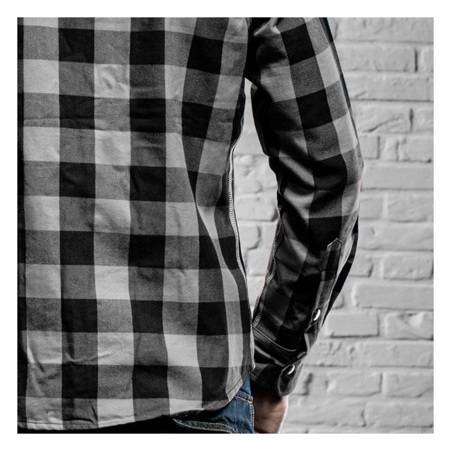 Holy Freedom Jessie James Flanel Overhemd Grijs Zwart 100 Procent Katoen Americana Normale Pasvorm