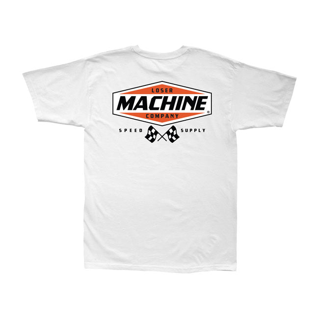 Loser Machine Overdrive T Shirt Wit Katoen Reguliere Pasvorm Rugprint Borstprint