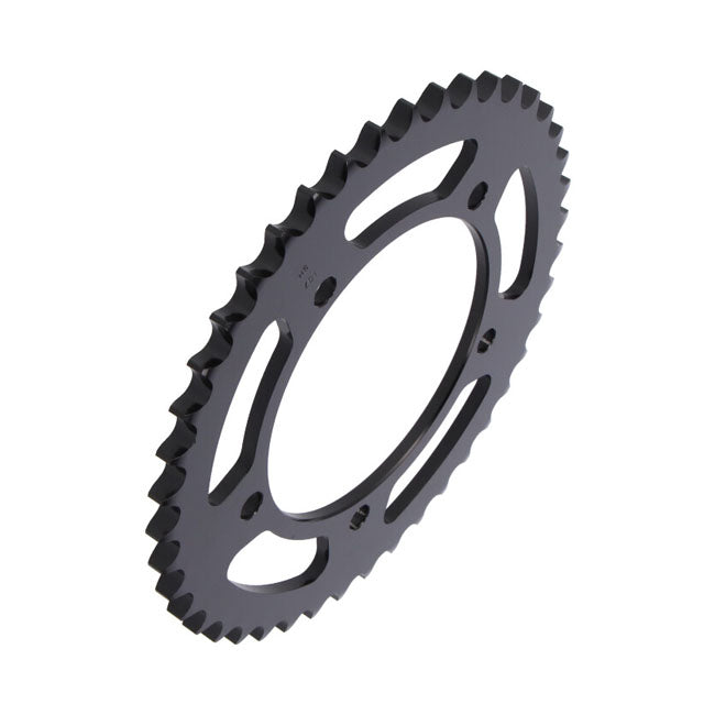 All AFAM steel rear sprockets are manufactured in C45N steel and the teeth are induction hardened. This combination coupled with high quality chain guarantees high mileage. Perfectly round; flat and concentric; possessing the unique AFAM tooth profile makes it the best after market sprocket available.
