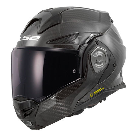 The LS2 Advant X Carbon is one of the most advanced convertible helmet on the market. Made of 100% Carbon fiber; including its 180§ rotating chin bar that offers maximum lightness and safety. Perfect for any type of riding and for all weather conditions. Anti-scratch visor prepared for the anti-fog system; Pinlock Max Vision; and drop-down sun visor. The helmet is ECE 22.06 approved. Emergency Release System Micrometric Metal Buckle Removable; washable and breathable cheek pads Pinlockr 120XLT MaxVisio