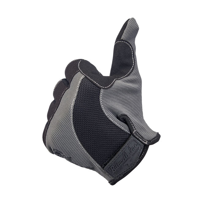 Biltwell Moto Handschoenen Grijs Zwart Met Ventilatie Synthetisch Leren Palmen Voor Verfijnde Grip