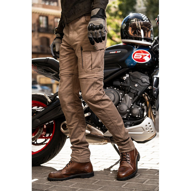 The By City Air IV pants made of abrasion resistant cotton fabric with core yarn technology; offering an excellent combination of safety; comfort and functionality. Its single-layer; unlined design makes it a lightweight garment; while the detachable leg and ventilation openings on both legs provide great versatility and coolness on warmer days. Seven outer pockets; stretch fabric on the lower back and YKKr zipper closure for comfort. It also has inner pockets for hip and knee protections; with foam hip pro