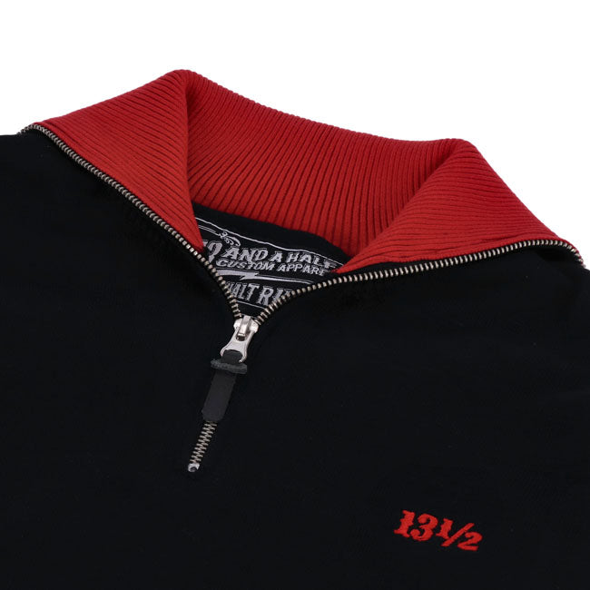 13 1/2 Outlaw Half-Zip Trui Zwart Rood