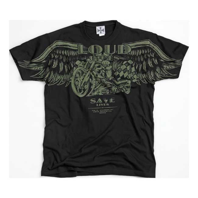 WCC Loud Pipes Vintage T Shirt Zwart Casual Kleding Zachte Print