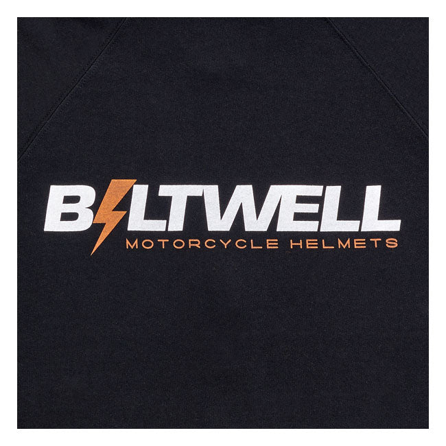 Biltwell Bolts Zip Hoodie Zwart Lichtgewicht Katoenen Hoodie Met Rits Dubbel Trekkoord