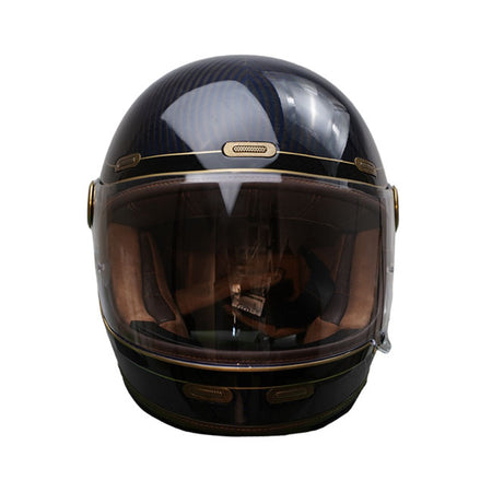 The By City Roadster III helmet blends timeless design with advanced safety. Crafted from carbon; it offers durability and a lightweight feel. The leather-finished; removable; and washable multi-density padding ensures maximum comfort; while ventilation inlets and a rear fastening system provide added functionality. The injected visor; anti-fog ready with by laminate; guarantees clear vision in any weather. A double buckle closure ensures a secure fit; and it's Bluetooth system ready for seamless connectivi