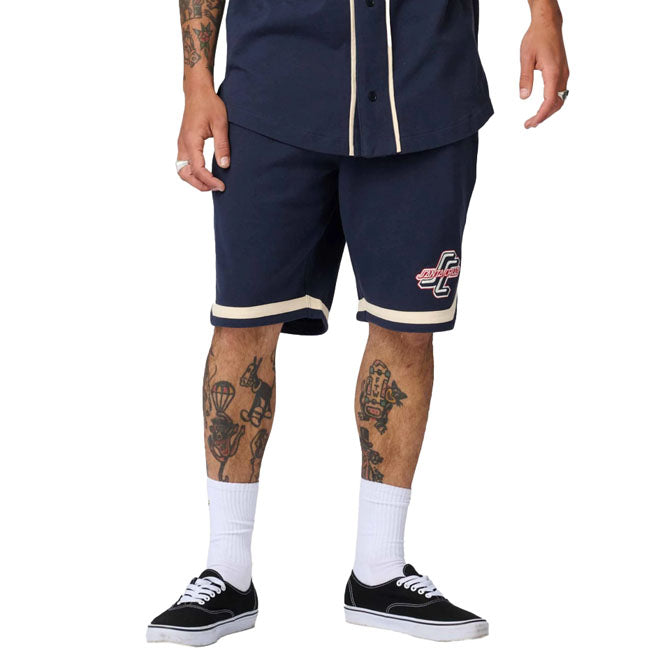 Santa Cruz Outer OGSC Baseball Shorts Navy Skatestijl Regular Fit Heavyweight Cotton Pique