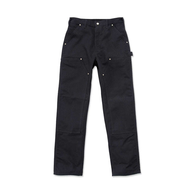 Carhartt Duck D Front Loggerbroek Zwart 12oz Katoen Firm Duck Canvas Loose Fit Rechte Pijp