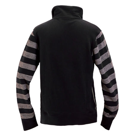Built for the workshop; the road; and everything in between; the Holy Freedom Chop zipped sweat delivers raw style with functional muscle. Made from 100% unbrushed emery cotton; it's tough yet breathable; with a windproof front lining to keep the chill out. Distressed fabric edges; water-based prints; and a metallic zip give it that worn-in; worked-hard attitude. Finished with welt pockets and built to move.