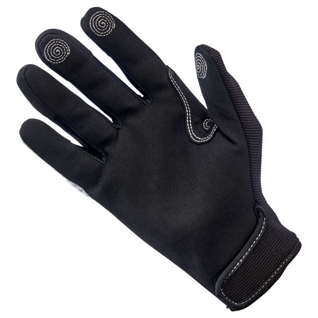 Biltwell Anza Handschoenen Wit Zwart Synthetische Palm Knokkelbescherming Touchscreen Compatibel Ventilatie