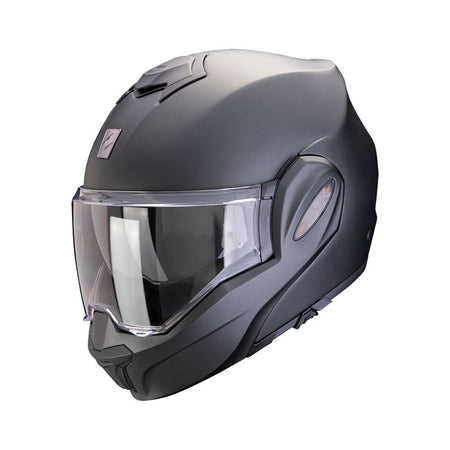 The Scorpion EXO-Tech EVO PRO takes the exceptional features of the EXO-TECH series and elevates them to new heights. With its full-face alike design; wide vision and Pinlock-ready shield; this helmet sets a new standard of style and performance. Its easy-to-use chin bar mechanism and one-touch top vent provide effortless operation and enhanced ventilation. KwikWickrC moisture-wicking liners to keep you cool and dry and tension spring applied one-touch top vent. You will see the differences when you view it