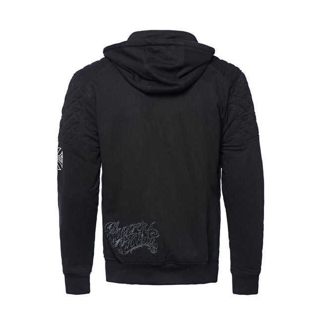 Based on one of the best-selling hoodies; this WCC riding hoodie is made to protect you while riding. The outer shell is made of 50% cotton and 50% polyester; the inside shell is a full layer of aramid which gives great abrasion and tear resistance. This ensures it will protect your full body in case of falling and not only the impact area's. The hoodie also has armour pockets on impact areas (elbows; shoulder and back). Further on all pockets have YKK zippers so this will make sure you keep all your belong