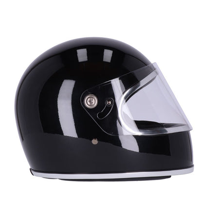 New in the Roeg family is the Chase; and boy does it look good! With its super-clean silhouette; the stylish and comfortable Chase is a multifunctional; retro inspired full-face helmet designed for everyday use; whatever the situation. The helmet is made of `RQ LIGHT' fiberglass shell with a multi-density EPS liner and in two ergonomic shell sizes. Features a classic double D-ring adjustable chinstrap with microtech fleece padding; gunmetal grey visor hardware kit; microtech fleece comfort lining which is r