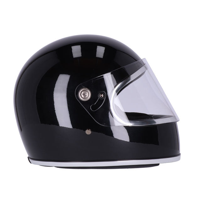 New in the Roeg family is the Chase; and boy does it look good! With its super-clean silhouette; the stylish and comfortable Chase is a multifunctional; retro inspired full-face helmet designed for everyday use; whatever the situation. The helmet is made of `RQ LIGHT' fiberglass shell with a multi-density EPS liner and in two ergonomic shell sizes. Features a classic double D-ring adjustable chinstrap with microtech fleece padding; gunmetal grey visor hardware kit; microtech fleece comfort lining which is r