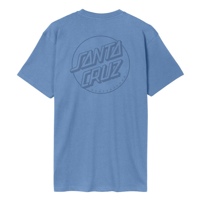Santa Cruz Tonal Opus Dot Stripe T Shirt Azurblauw 100 Procent Organisch Katoen Comfortabel Duurzaam