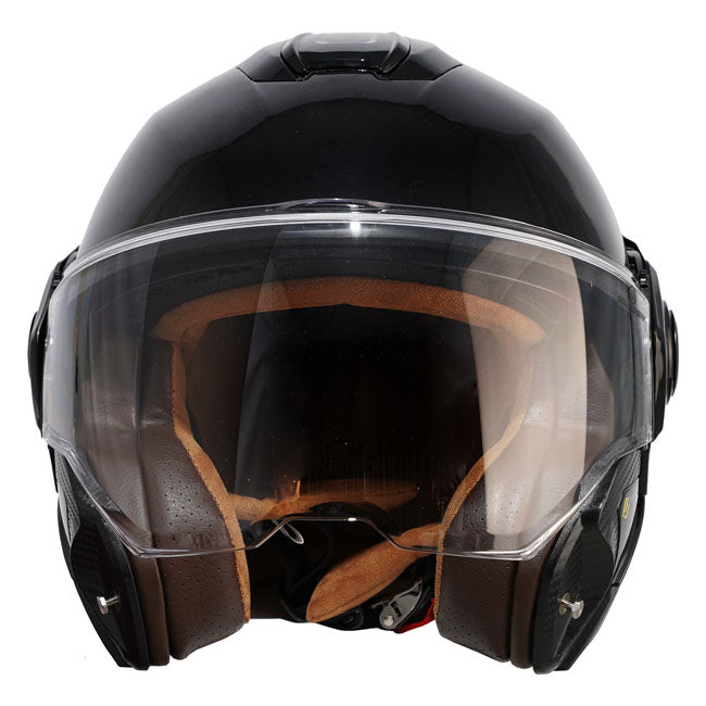 The By City 180 Tech II helmet is a modular motorcycle helmet with a 180§ opening; designed to offer maximum versatility; safety; and comfort on every ride. Made of fiberglass with a polycarbonate chin guard; it combines lightness with high protection; featuring optimized ventilation; an integrated sun visor; and a visor equipped with an anti-fog coating. Its removable; breathable; and hypoallergenic lining and micrometric adjustment system ensure comfort and a perfect fit; making it an ideal choice for da